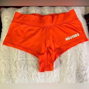 Hooters Girl Worn Rare Super Sexy Cheeky Uniform Shorts Orange Size SMALL